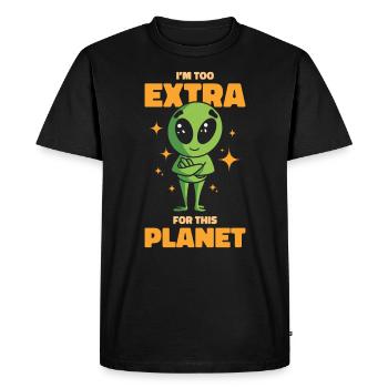 Space Alien Extravertit Êtres extravertis - T-shirt Premium bio Homme - noir - Devant - Nico (187cm)