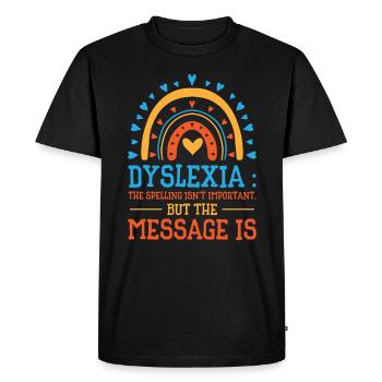 Sensibilisation à la dyslexie Traitement de la dyslexie - T-shirt Premium bio Homme - noir - Devant - Nico (187cm)