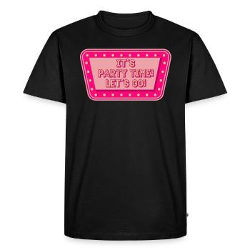 Party Time Retro Light Glowing Street Sign - Men's Premium Organic T-Shirt - black - Front - Nico (187cm)