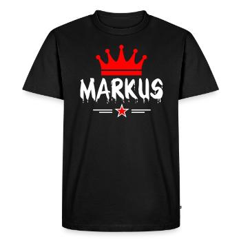 Markus Krone - T-shirt Premium bio Homme - noir - Devant - Nico (187cm)