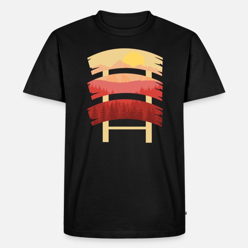 Wanderziel Schild Scenery - Männer Premium Bio T-Shirt - Schwarz