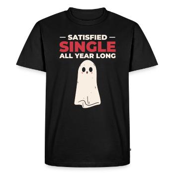 Célibataire Statut de relation satisfait Solo Single - T-shirt Premium bio Homme - noir - Devant - Nico (187cm)