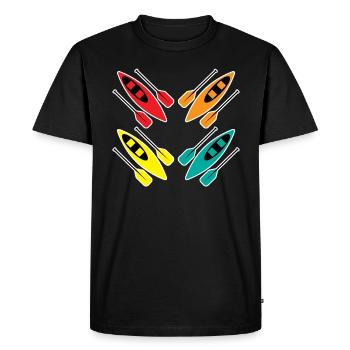 Kayak Coloré Paddle Sport Pattern Art - T-shirt Premium bio Homme - noir - Devant - Nico (187cm)