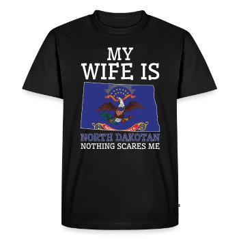 Rien ne me fait peur Dakotan du Nord Femme du Nord - T-shirt Premium bio Homme - noir - Devant - Nico (187cm)