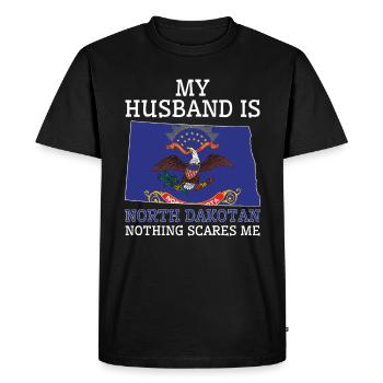 Rien ne me fait peur Mari du Dakota du Nord - T-shirt Premium bio Homme - noir - Devant - Nico (187cm)