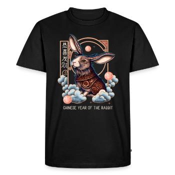 Année du Lapin Signe chinois du zodiaque - T-shirt Premium bio Homme - noir - Devant - Nico (187cm)
