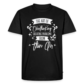 Overthinking Vintage Typography Overanalyzing - Men's Premium Organic T-Shirt - black - Front - Nico (187cm)