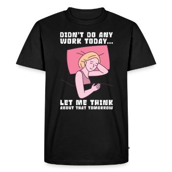 Procrastinator Work Sleeping Line Art Drawing - Men's Premium Organic T-Shirt - black - Front - Nico (187cm)
