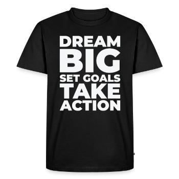 Goal Life Quotes Message positif Motivationnel - T-shirt Premium bio Homme - noir - Devant - Nico (187cm)