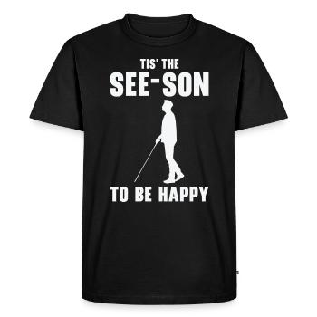 Braille Blind Blindness Awareness Visually - Men's Premium Organic T-Shirt - black - Front - Nico (187cm)