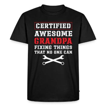 Grand-père corrige des citations amusantes de retraite vintage - T-shirt Premium bio Homme - noir - Devant - Nico (187cm)