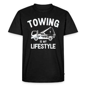 Tow Truck Operator Lifestyle Towing Trucker - Men's Premium Organic T-Shirt - black - Front - Nico (187cm)