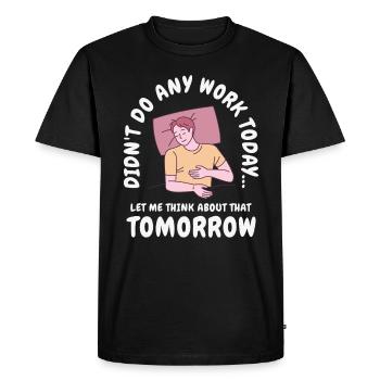 Procrastinator Work Sleeping Line Art Drawing - Men's Premium Organic T-Shirt - black - Front - Nico (187cm)
