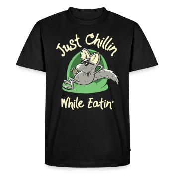 Chinchilla Wildlife Pet Rodent Eating Chillin - Men's Premium Organic T-Shirt - black - Front - Nico (187cm)