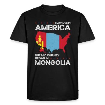 Born Mongolian Mongolia American USA Citizenship - Men's Premium Organic T-Shirt - black - Front - Nico (187cm)