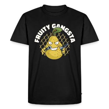 Fruity Gangsta Fruit Lover Pear Fresh Fruits Mafia - Men's Premium Organic T-Shirt - black - Front - Nico (187cm)
