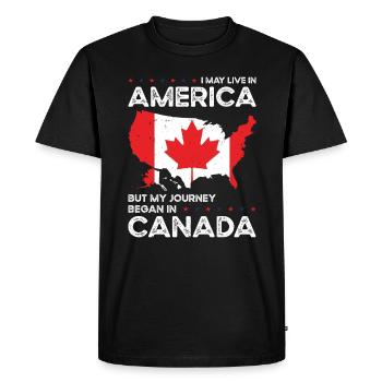 Né Canada Canada États-Unis - T-shirt Premium bio Homme - noir - Devant - Nico (187cm)