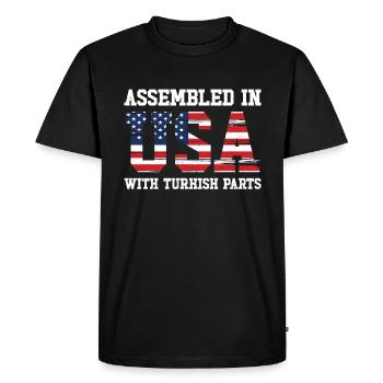 Born Turkish Turkey American USA Citizenship - Men's Premium Organic T-Shirt - black - Front - Nico (187cm)