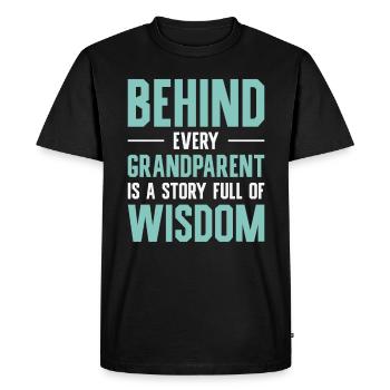Leçon de citation de vie à la retraite Sagesse des grands-parents - T-shirt Premium bio Homme - noir - Devant - Nico (187cm)
