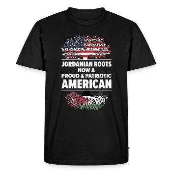 Né Jordanien Jordanien Américain USA USA - T-shirt Premium bio Homme - noir - Devant - Nico (187cm)