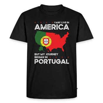 Né portugais Portugal États-Unis - T-shirt Premium bio Homme - noir - Devant - Nico (187cm)