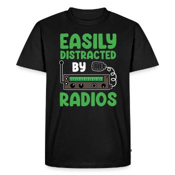 Radioamateur Radio amateur Opérateur radio CB - T-shirt Premium bio Homme - noir - Devant - Nico (187cm)