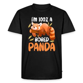 Panda rouge ennuyé animal mignon paresseux - T-shirt Premium bio Homme - noir - Devant - Nico (187cm)