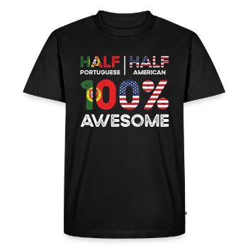 Né portugais Portugal États-Unis - T-shirt Premium bio Homme - noir - Devant - Nico (187cm)