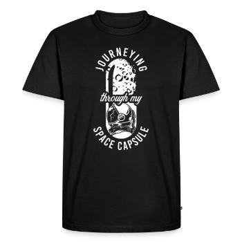 Space Capsule Science Fan Galaxy Astronaut - Men's Premium Organic T-Shirt - black - Front - Nico (187cm)