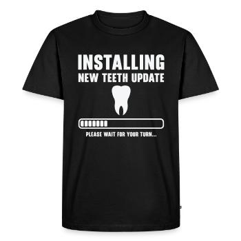 Insertion des dents Travaux dentaires - T-shirt Premium bio Homme - noir - Devant - Nico (187cm)