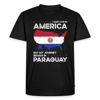 Né à Paraguay, Paraguay, Américain, États-Unis - T-shirt Premium bio Homme - noir - Devant - Nico (187cm)