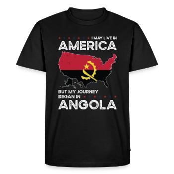 Né en Angola, Angola, Américain, États-Unis - T-shirt Premium bio Homme - noir - Devant - Nico (187cm)