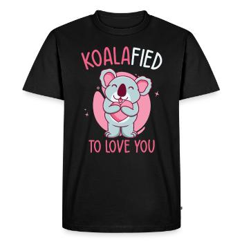 Saint-Valentin Koala Love Wildlife Koala Lover - T-shirt Premium bio Homme - noir - Devant - Nico (187cm)