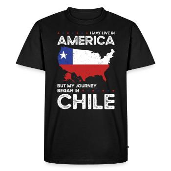 Né Chilien Chili États-Unis - T-shirt Premium bio Homme - noir - Devant - Nico (187cm)