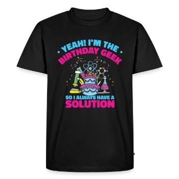 Science Sujet Fête d’anniversaire Chimie - T-shirt Premium bio Homme - noir - Devant - Nico (187cm)