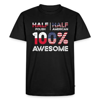 Né Pologne Pologne Américains USA - T-shirt Premium bio Homme - noir - Devant - Nico (187cm)