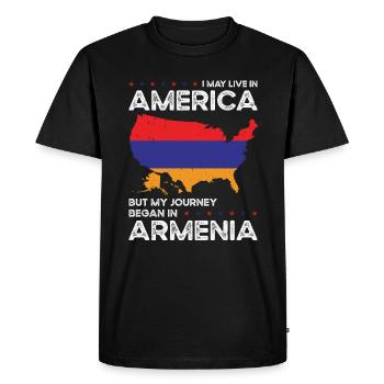 Born Armenian Armenia American USA Citizenship - Men's Premium Organic T-Shirt - black - Front - Nico (187cm)
