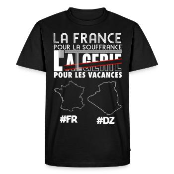 L'Algérie pour les vacances - T-shirt Premium bio Homme - noir - Devant - Nico (187cm)