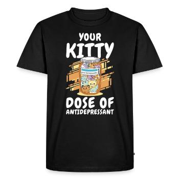 Antidépresseur Chaton Médecine Propriétaire de chat - T-shirt Premium bio Homme - noir - Devant - Nico (187cm)