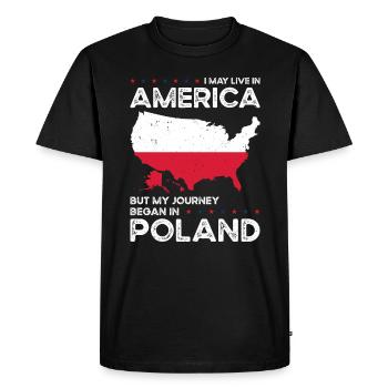Né Pologne Pologne Américains USA - T-shirt Premium bio Homme - noir - Devant - Nico (187cm)