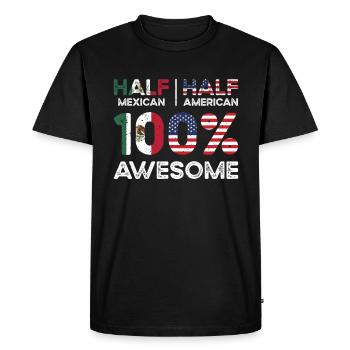 Né Mexicain, Mexique, Américain, États-Unis - T-shirt Premium bio Homme - noir - Devant - Nico (187cm)