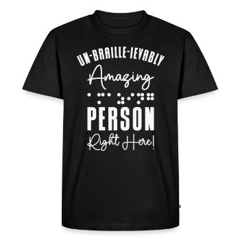 Braille Blind Blindness Awareness Visually - Men's Premium Organic T-Shirt - black - Front - Nico (187cm)