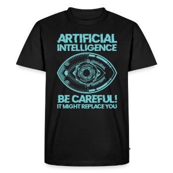 AI Machine Learning Computer Geek Technology Robot - Men's Premium Organic T-Shirt - black - Front - Nico (187cm)