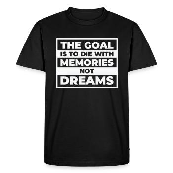 Objectif : Vie, citations, rappels, message positif - T-shirt Premium bio Homme - noir - Devant - Nico (187cm)