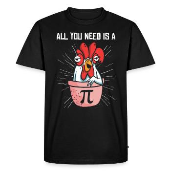 Pi Day Math Pie Chicken Pot Pi Number - Men's Premium Organic T-Shirt - black - Front - Nico (187cm)