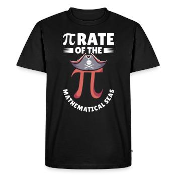 Pi Tag Pirate Mathématicien Pi Symbol Number - T-shirt Premium bio Homme - noir - Devant - Nico (187cm)