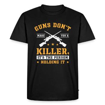 Guns Pistol Lover Gun Owner Shooting - Men's Premium Organic T-Shirt - black - Front - Nico (187cm)
