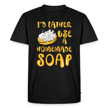 Savonnier Savon Fabriqué maison Chaudière à savon - T-shirt Premium bio Homme - noir - Devant - Nico (187cm)