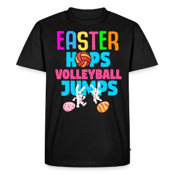 Pâques Volleyball Lapin Vacances Lapin Sport - T-shirt Premium bio Homme - noir - Devant - Nico (187cm)