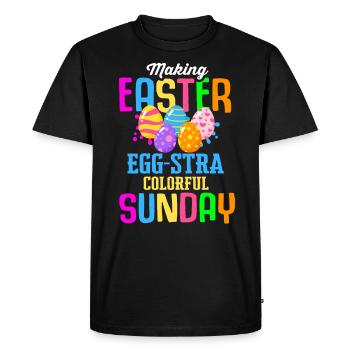 Easter Colorful Egg Dye Rabbit Egg Hunt - Men's Premium Organic T-Shirt - black - Front - Nico (187cm)